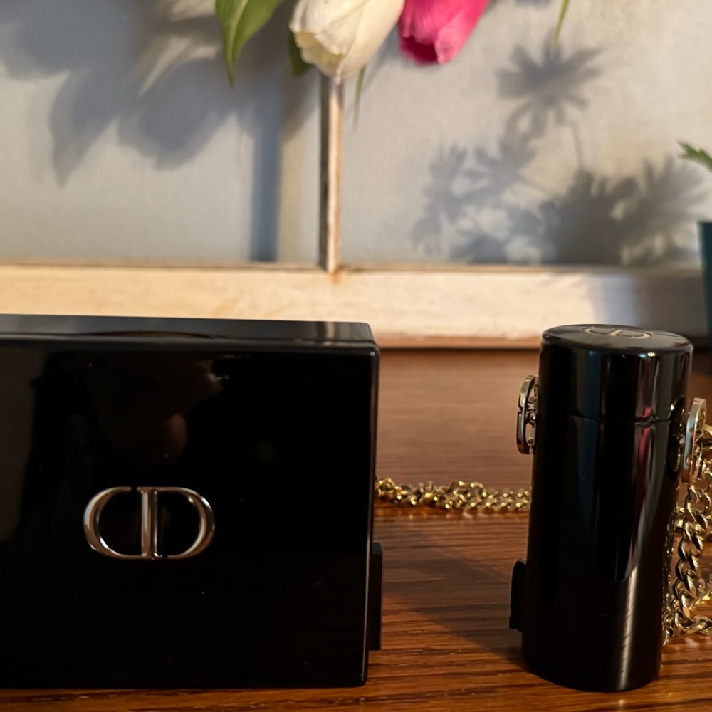 Christian Dior Black Acrylic Crossbody Purse with attached lipstick case - Picture 5 of 8